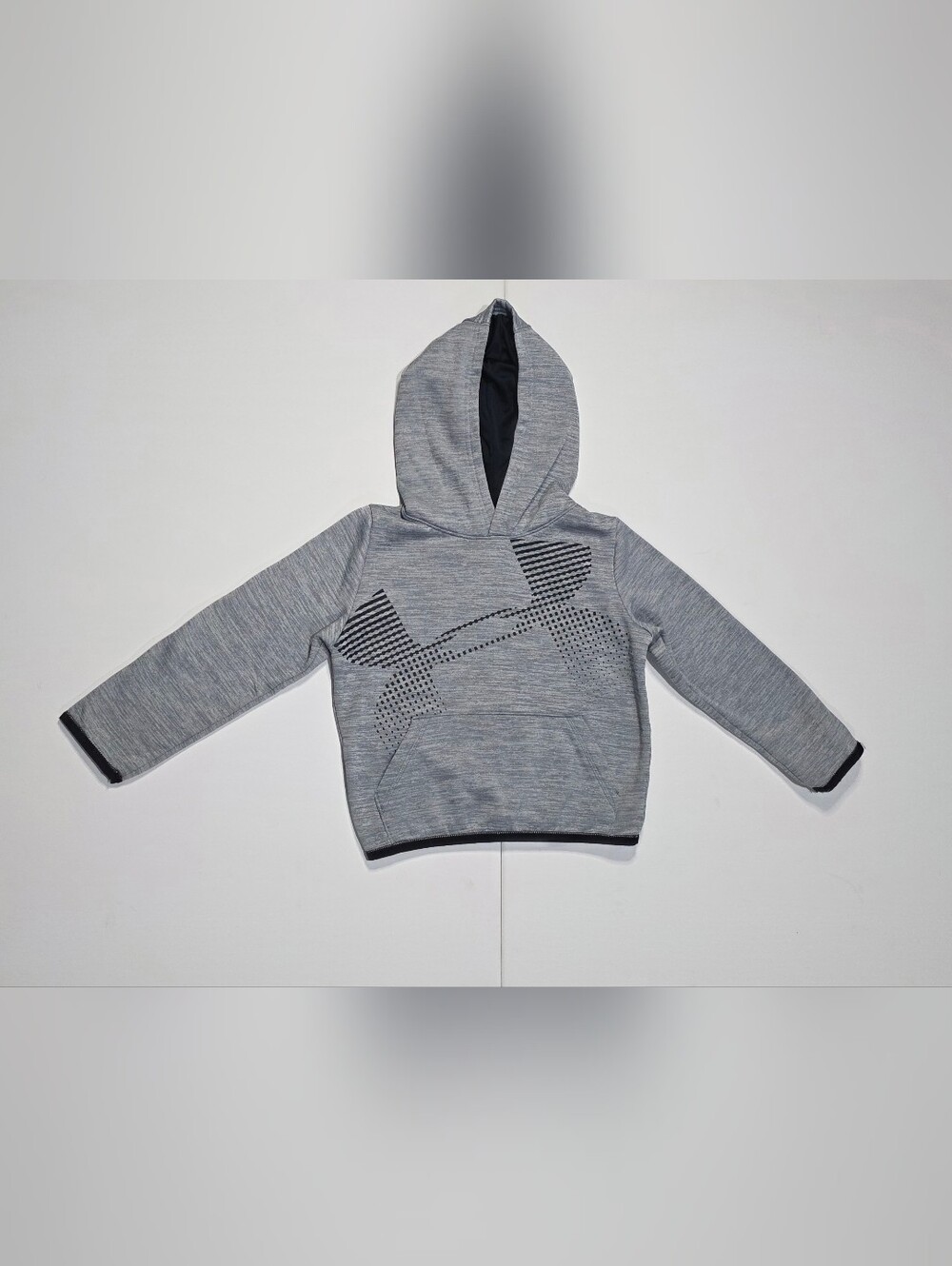 Under Armour Kids Heather Gray Hoodie with Black Logo XS